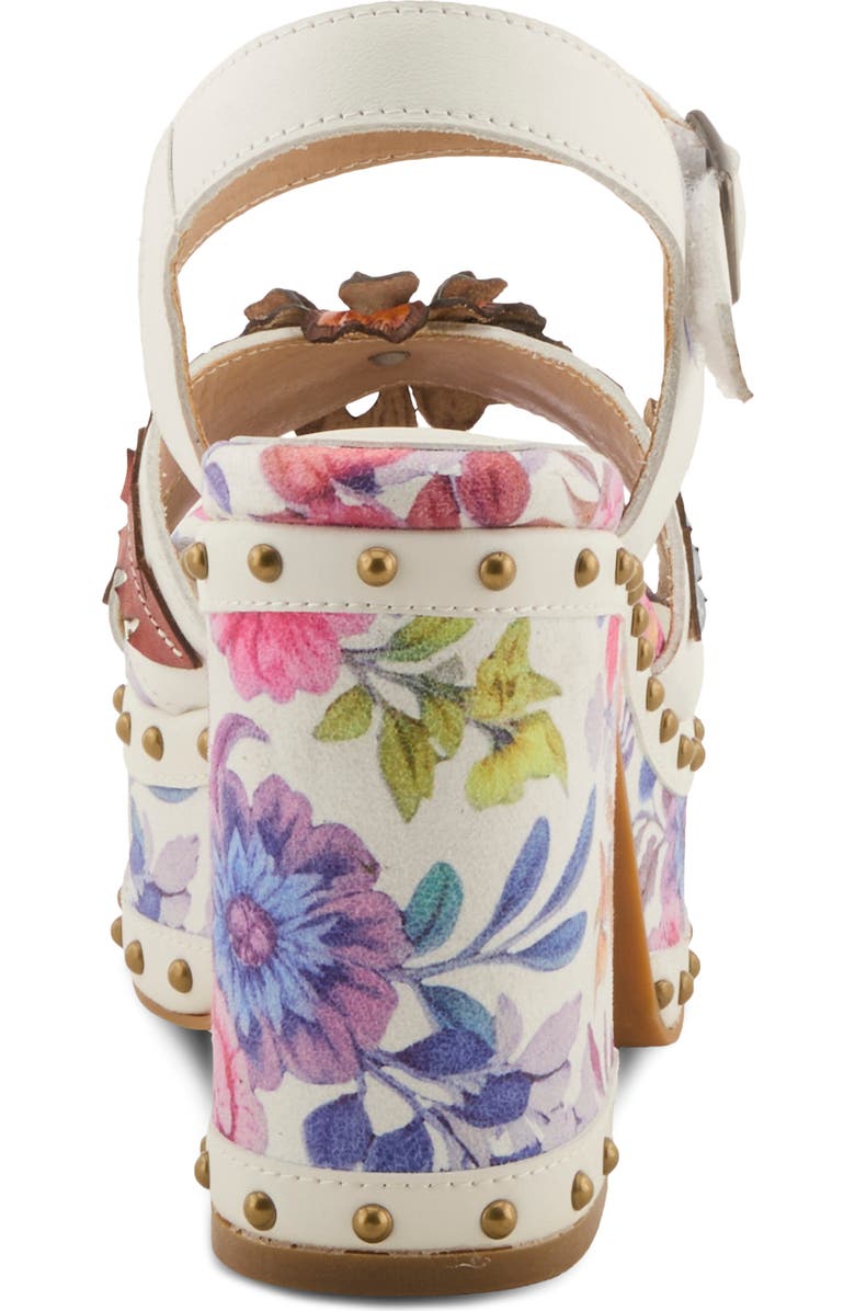 L'Artiste by Spring Step Deckedout Ankle Strap Platform Sandal, Alternate, color, White Multi