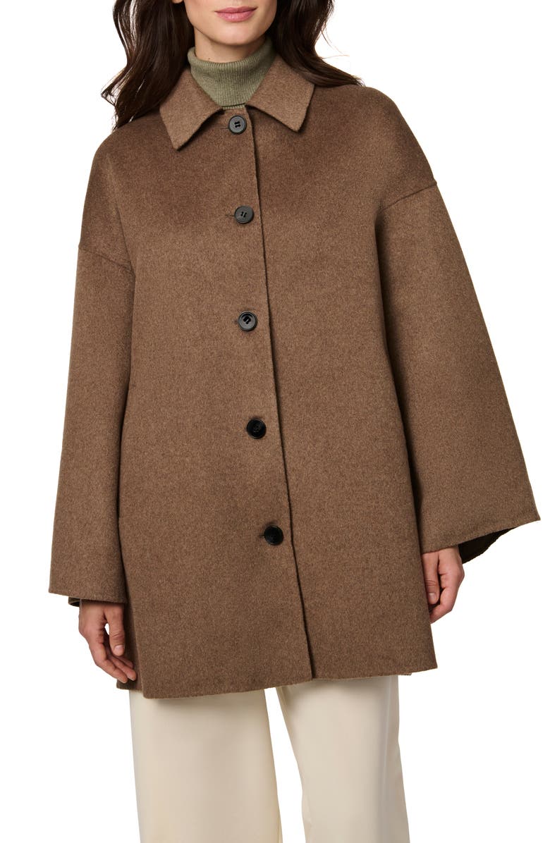 Bernardo Double Face Car Coat, Main, color, Pine Bark