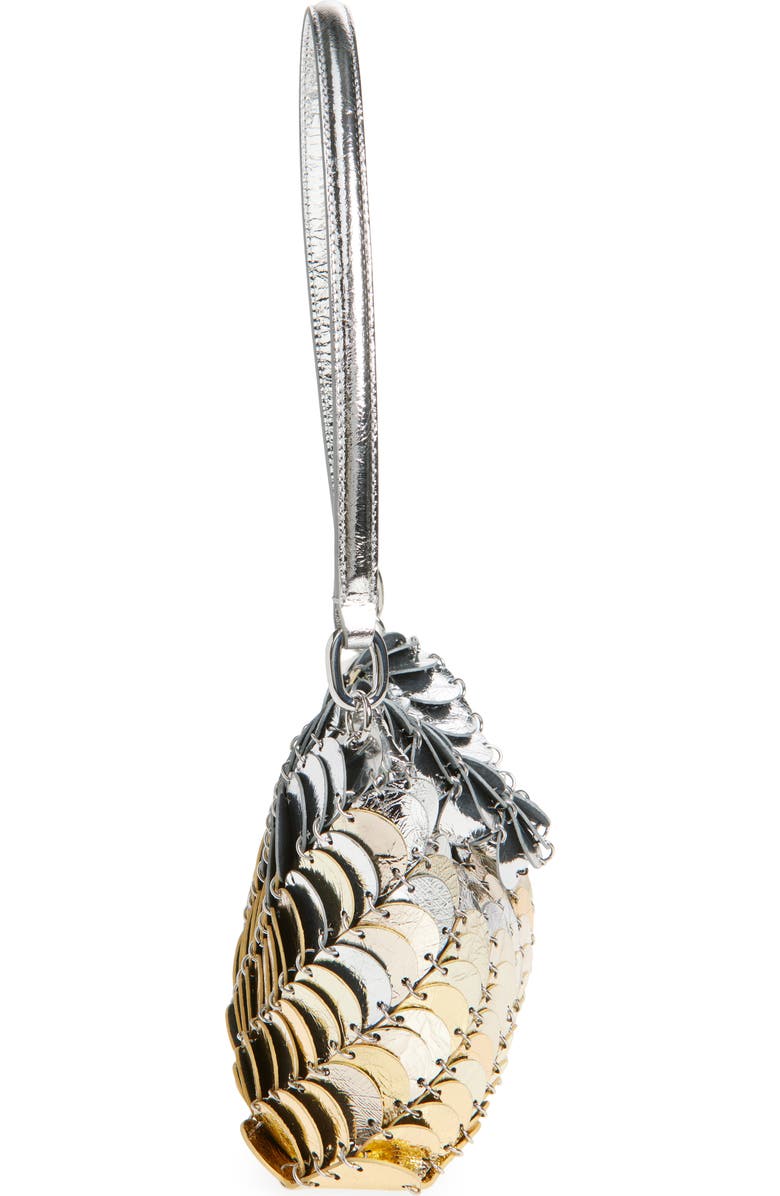 Rabanne Paco Metallic Leather Hobo Bag, Alternate, color,