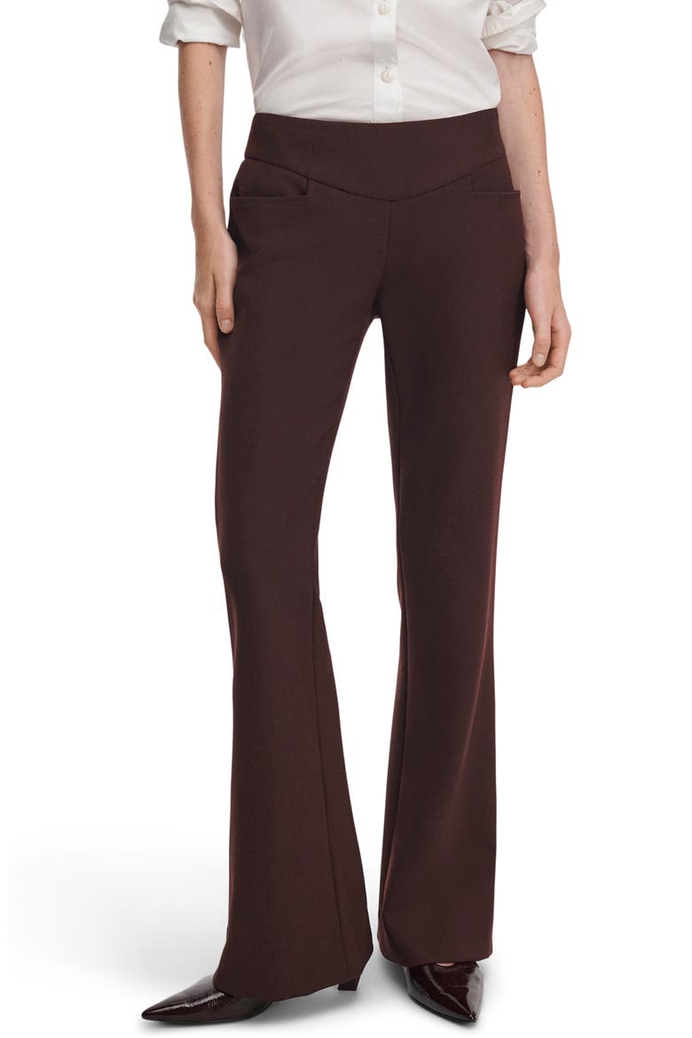 Demi Flare Leg Pants, Main, color, BURGUNDY