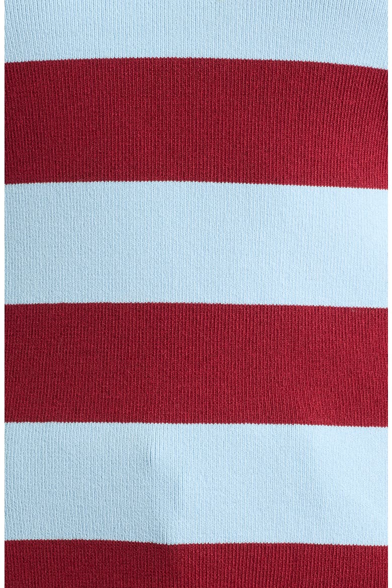 The Debra Striped Knit Polo Top, Alternate, color, SANGRIA / NORDIC FOG
