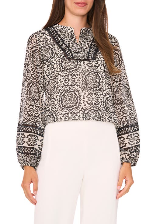 Print Peasant Top