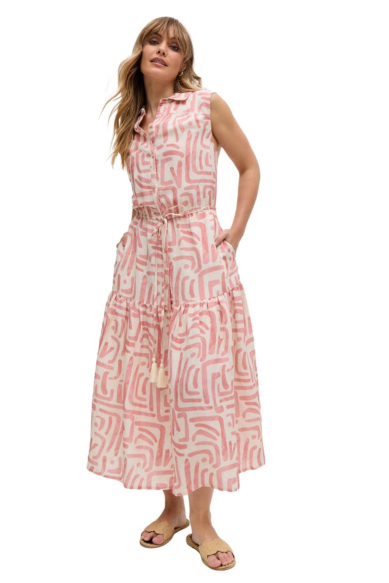 Holly Tiered Warhol Print Maxi Dress, Alternate, color, Pink