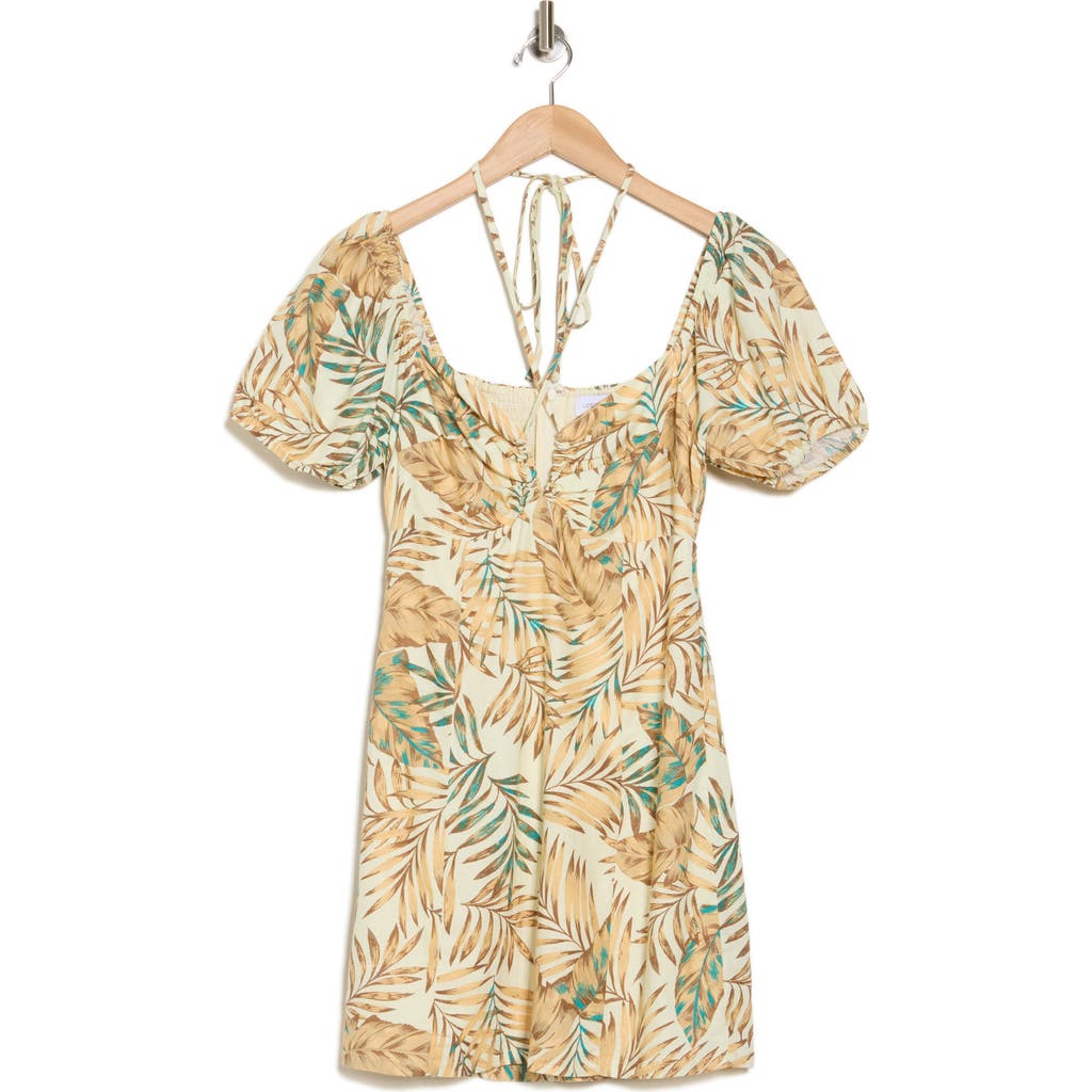 Lost + Wander Anafi Palm Minidress In Ivory