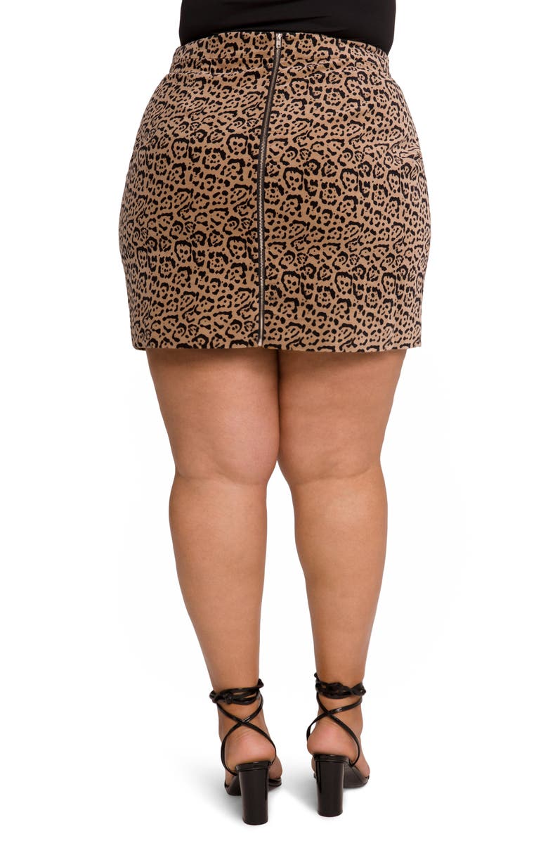 Good American Itty Bitty Leopard Velveteen Miniskirt, Alternate, color,