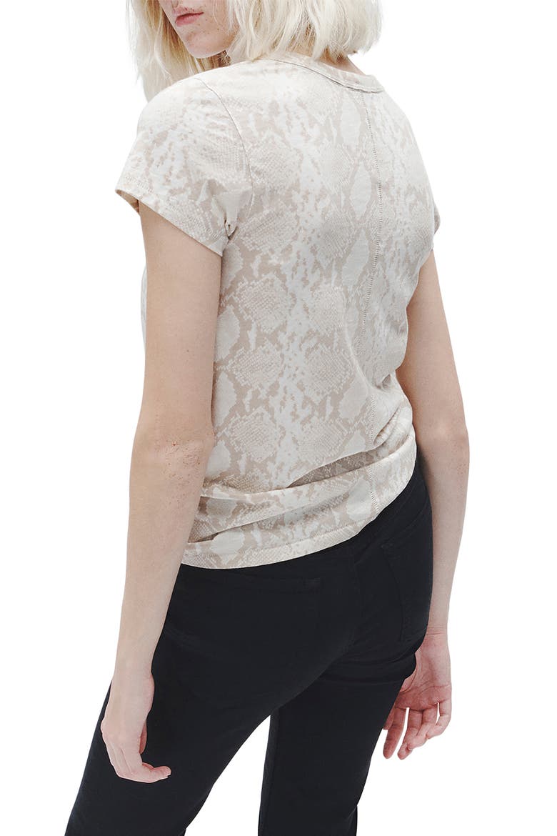 Snakeskin Print Cotton Crewneck T-Shirt, Alternate, color, SNAKE PRINT
