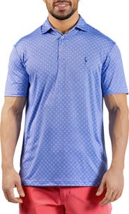 TailorByrd Geometric Floral Print Performance Polo