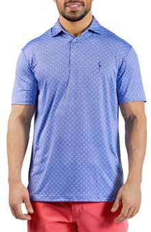 TailorByrd Geometric Floral Print Performance Polo