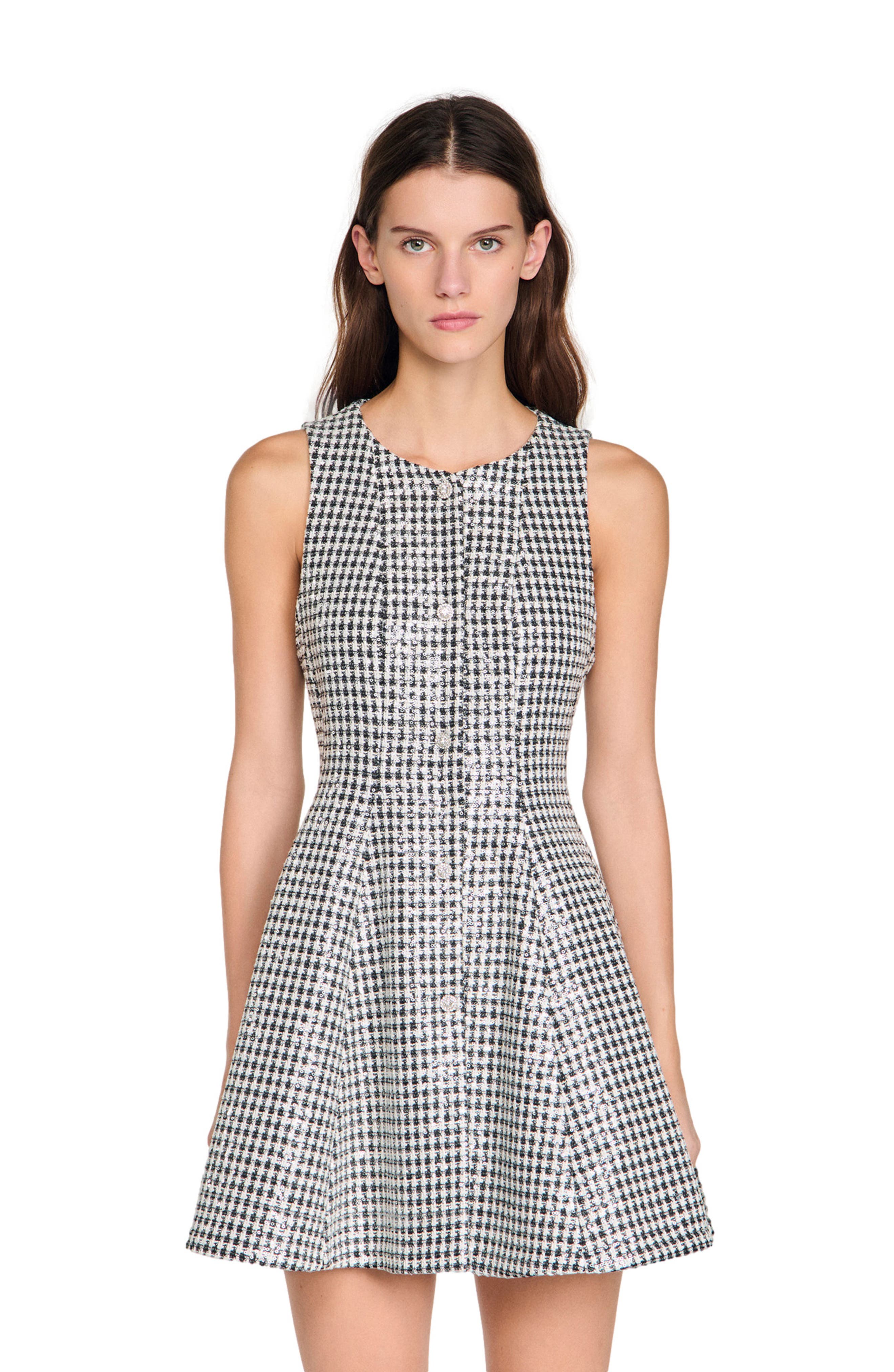 Tweed and sequin short dress