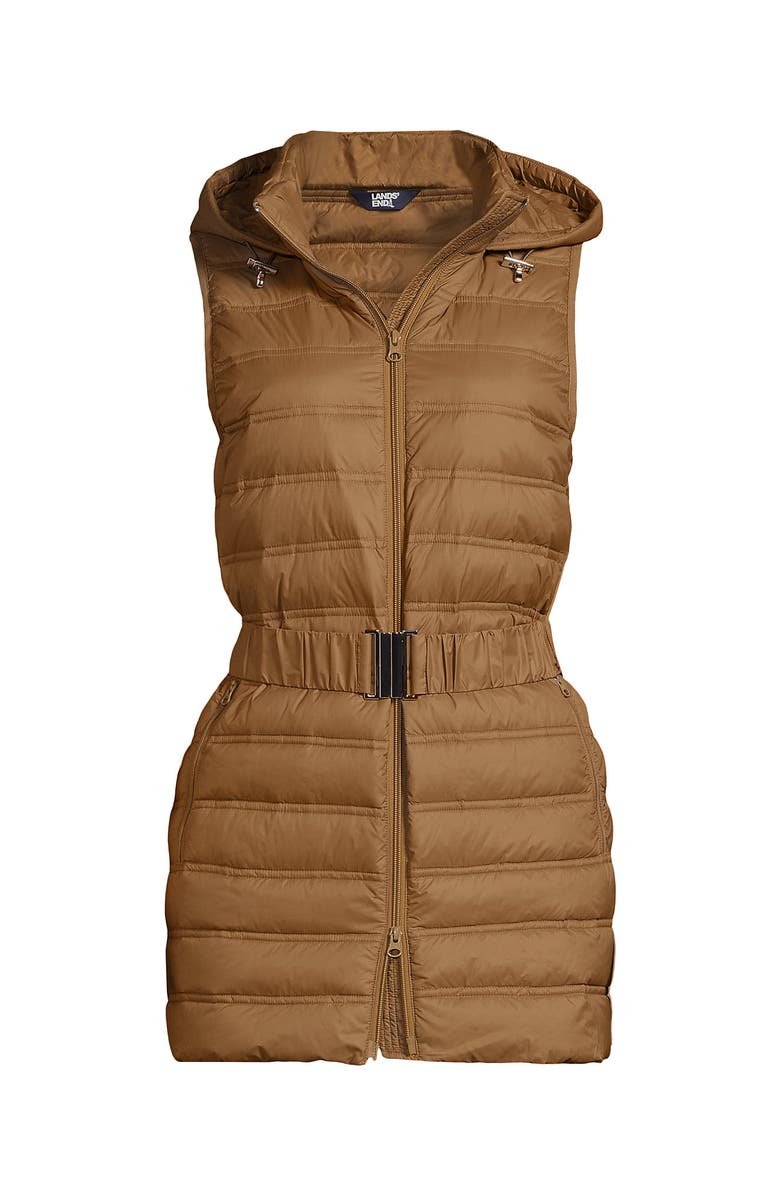 Lands' End Plus Size Wanderweight Belted Packable Down Vest, Alternate, color,
