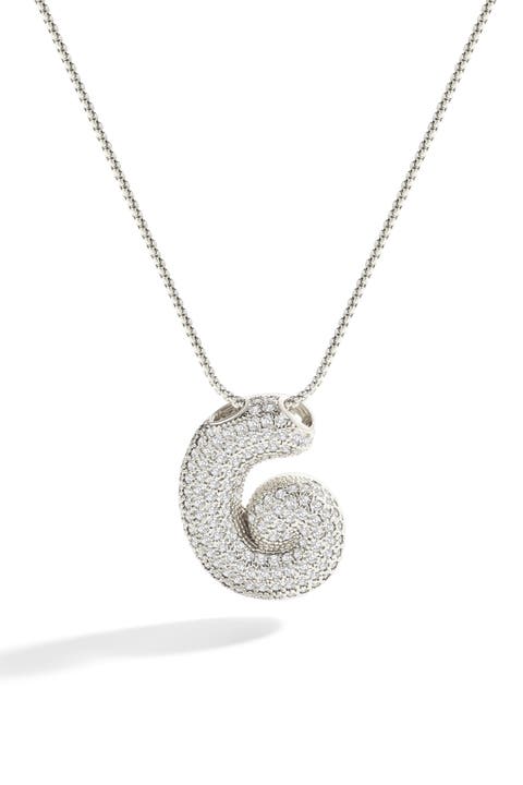 Pave Bubble Initial Necklace
