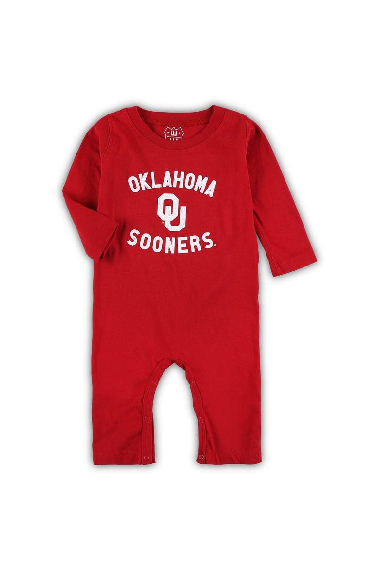 Infant Wes & Willy Crimson Oklahoma Sooners Core Long Sleeve Jumper, Main, color, Crimson