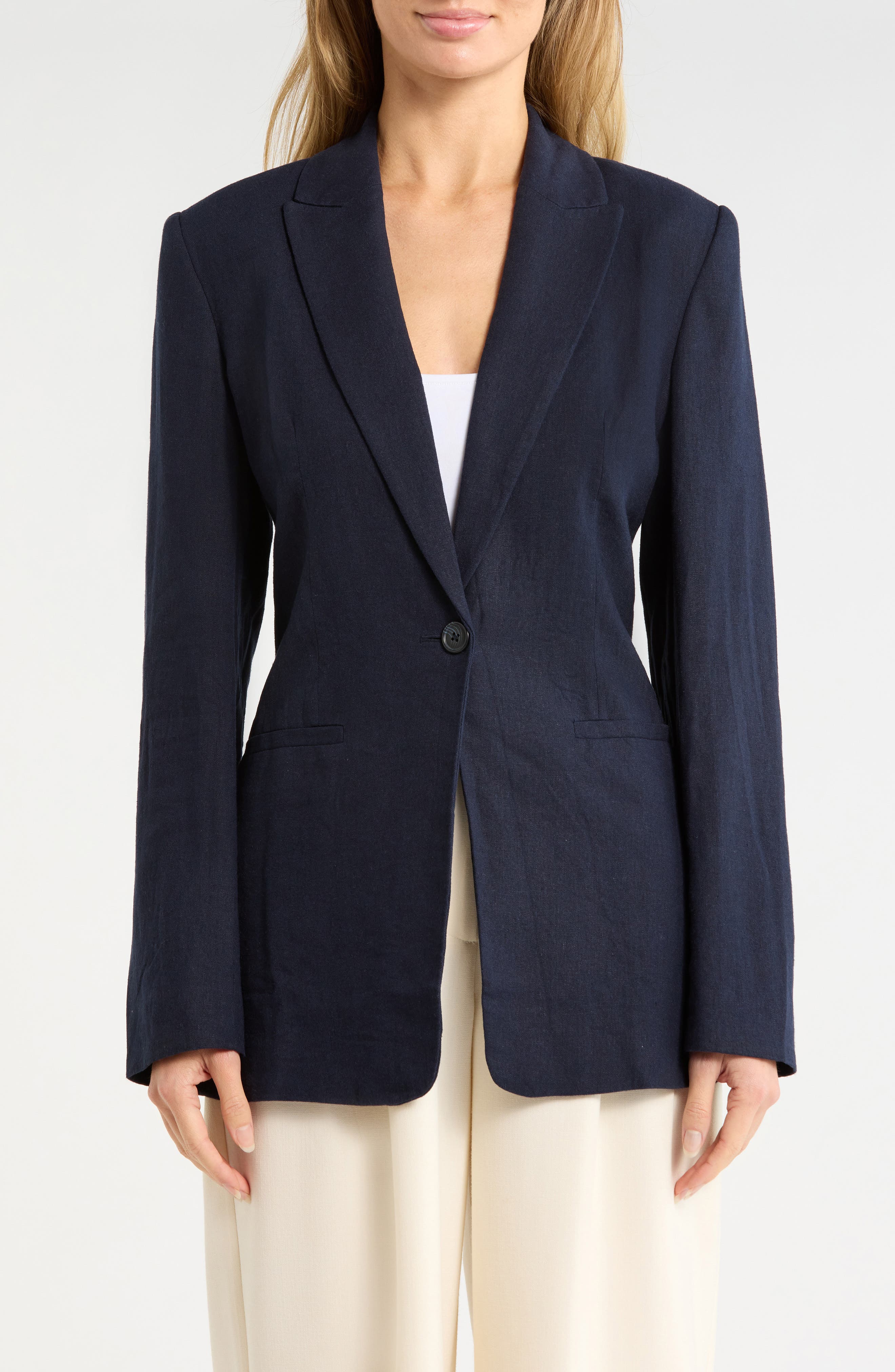 Classic Fit Linen Blend Blazer - image 2