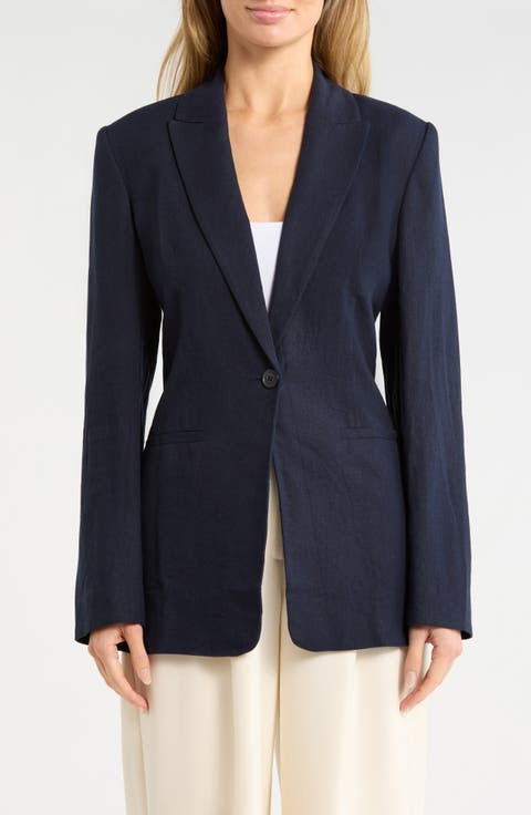 Classic Fit Linen Blend Blazer