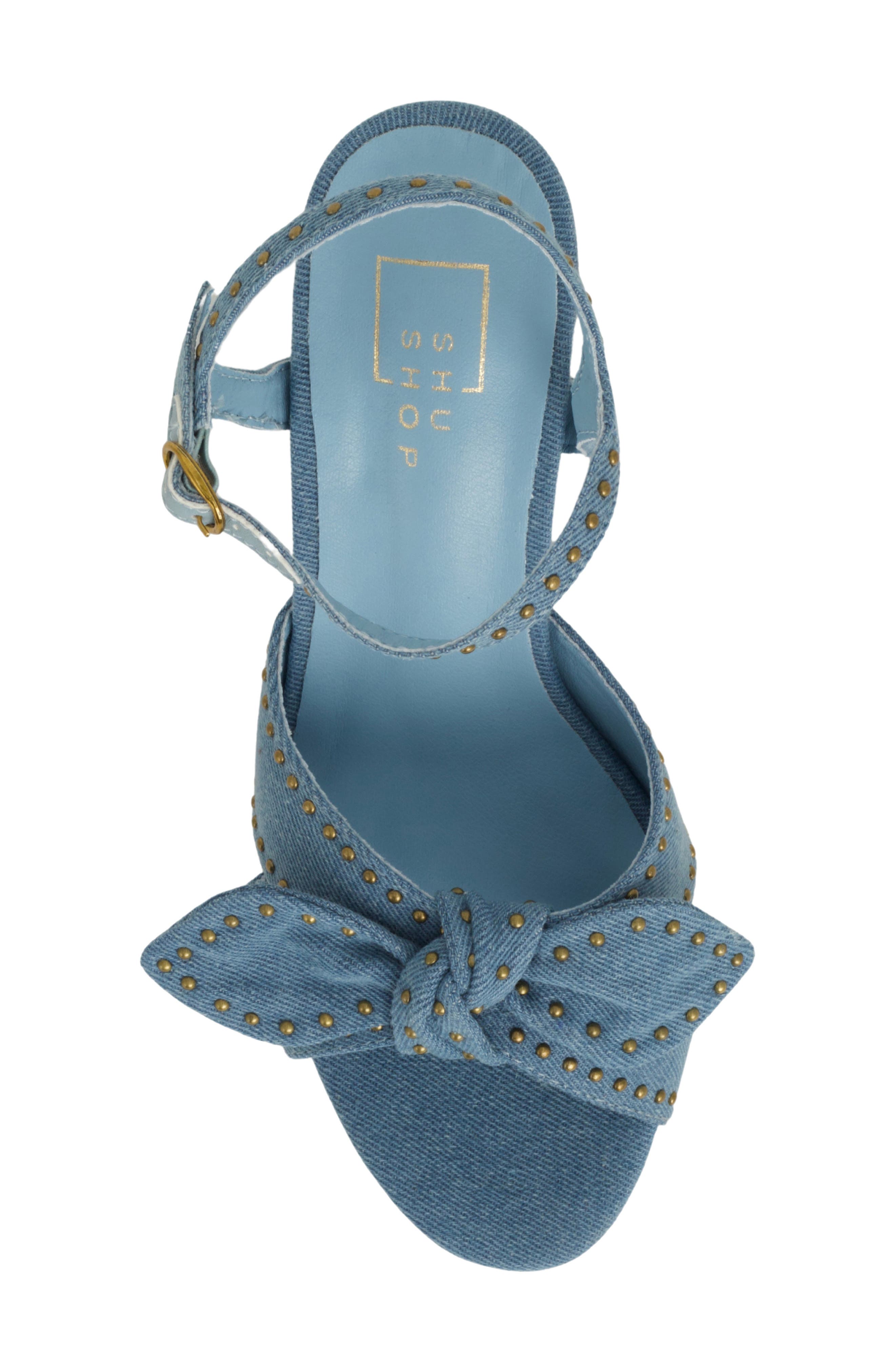 Etta Studded Platform Sandal, Alternate, color, LIGHT DENIM