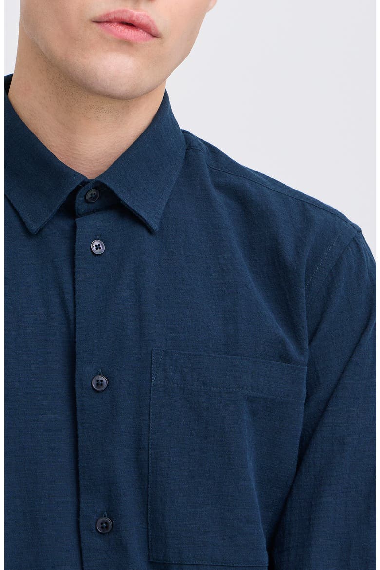 Regular Fit Cotton Button-Up Shirt, Alternate, color, NAVY BLAZER