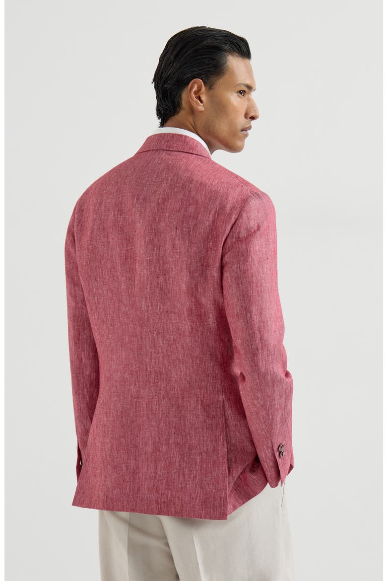 Linen denim jacket, Alternate, color, Strawberry