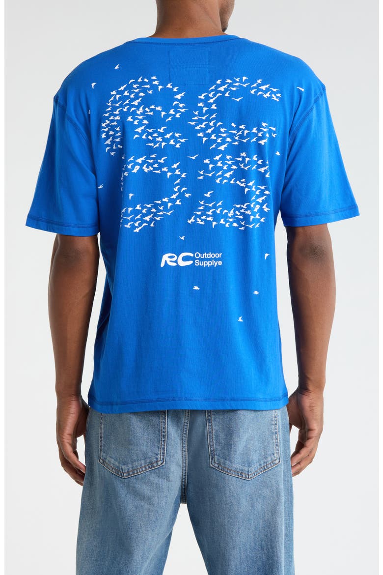 Birds Graphic Cotton T-Shirt, Alternate, color, COBALT