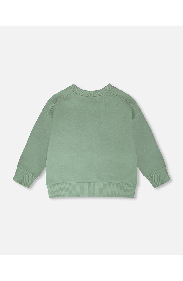 Deux par Deux Long Sleeve Graphic Mountain French Terry Sweatshirt, Alternate, color, Light Green