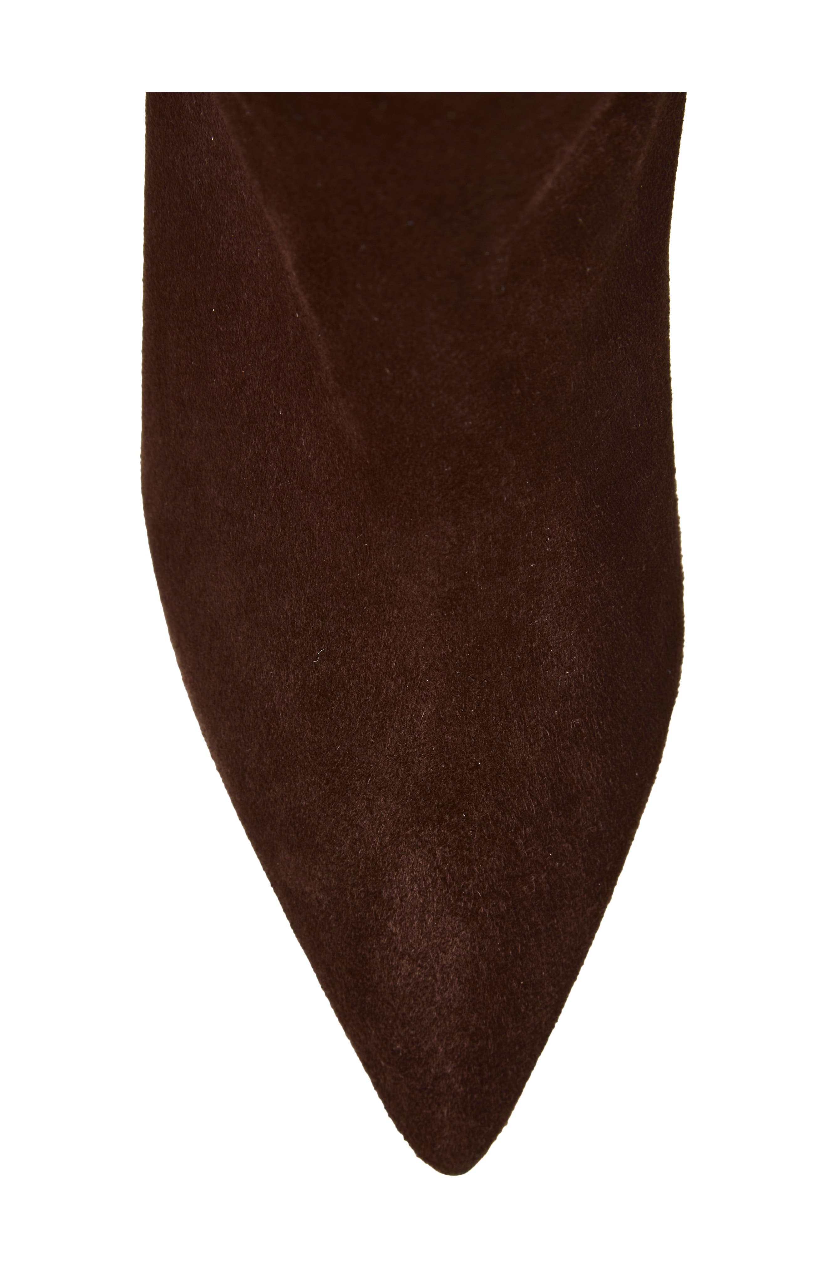 Nerina Pointed Toe Bootie, Alternate, color, DARK BROWN SUEDE
