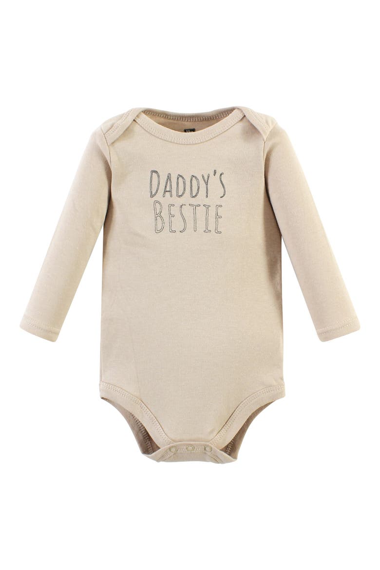 Cotton Long-Sleeve Bodysuits 5-Pack, Alternate, color, Snuggle Bear 5 Pack