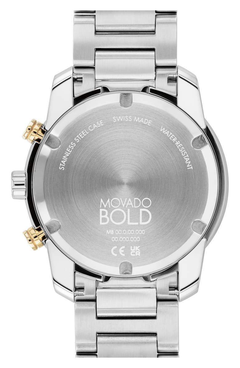 Movado Bold Verso Chronograph Bracelet Watch, 44mm, Alternate, color, Silver