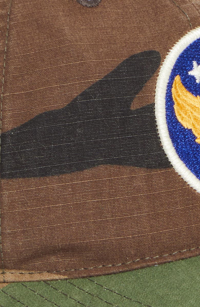 Double RL Camo Print Cotton Ripstop Snapback Baseball Cap, Alternate, color,