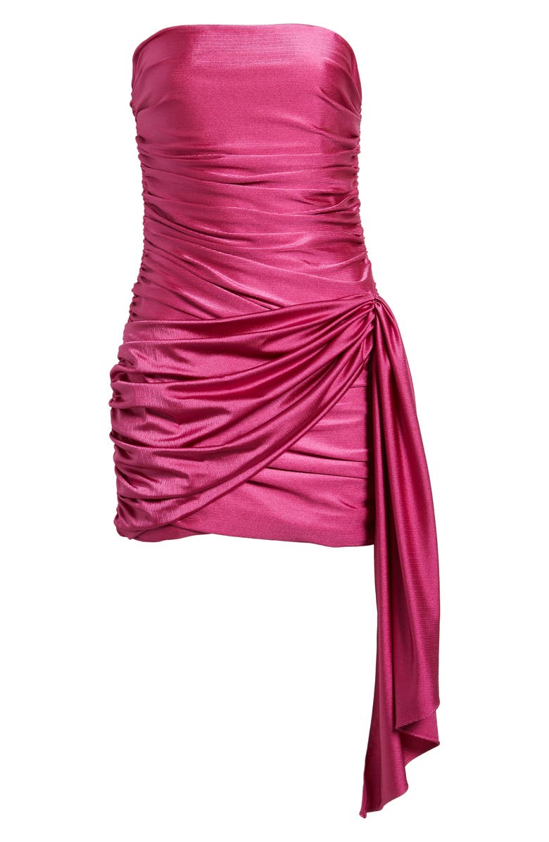 Amanda Uprichard Anja Metallic Strapless Cocktail Minidress, Alternate, color, 