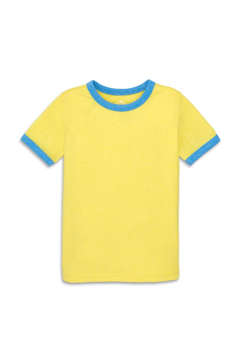 Kids Heathered Ringer Tee, Main, color, Banana