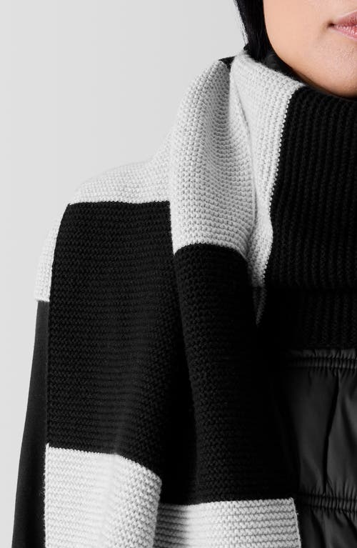 Eileen Fisher Cotton And Recycled Cashmere Scarf In Black