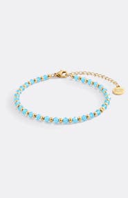 Mint & Lily Birthstone and Gold Bead Bracelet