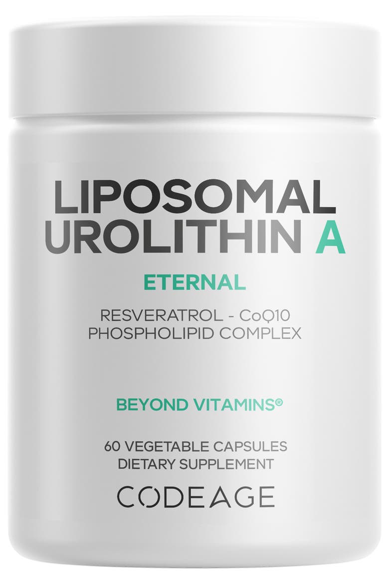 Liposomal Urolithin A + Resveratrol & CoQ10 Supplement, Main, color, White