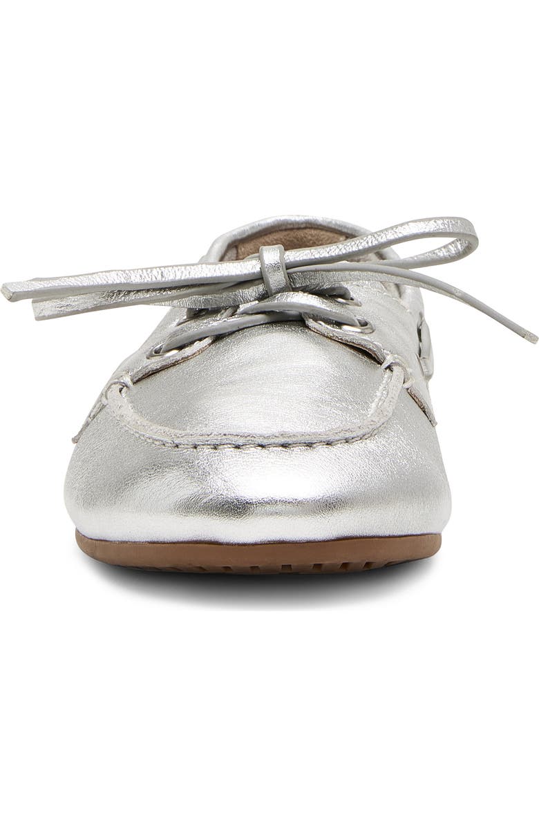 Steve Madden Sag Boat Shoe, Alternate, color, Silver Leather