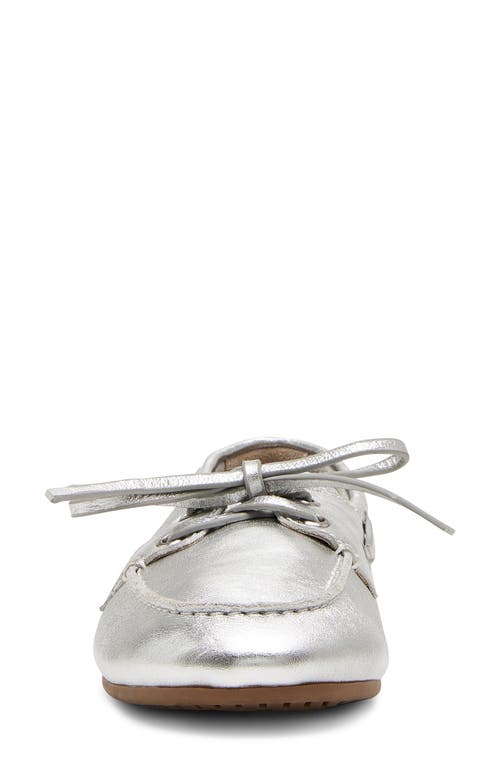 Steve Madden Sag Boat Shoe In Silver