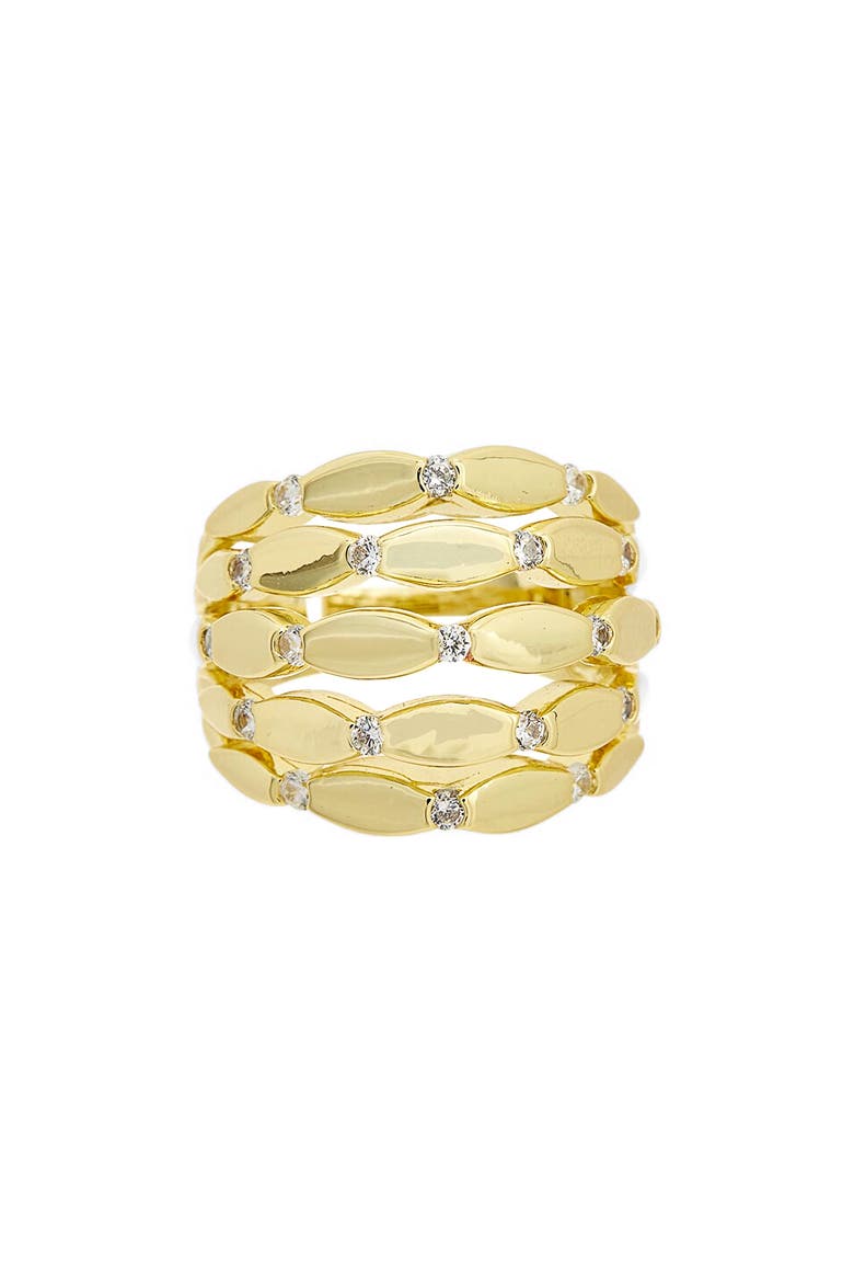 Cubic Zirconia Multiband Ring, Main, color, YELLOW GOLD