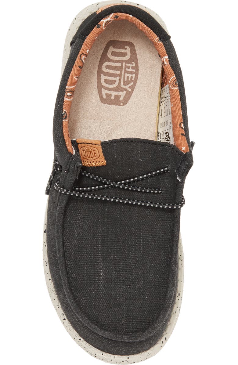 Hey Dude Kids' Wally Washed Canvas Boat Shoe, Alternate, color,