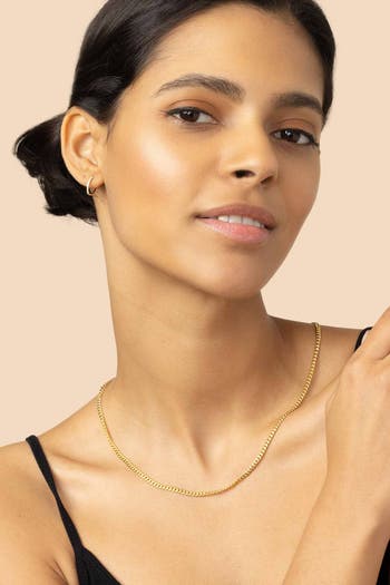 14K Gold Shine Bright Small Diamond Hoops