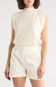 BOSS Futrani Mock Neck Sleeveless Top