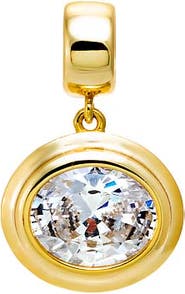 BY ADINA EDEN Colored CZ Oval Double Bezel Pendant
