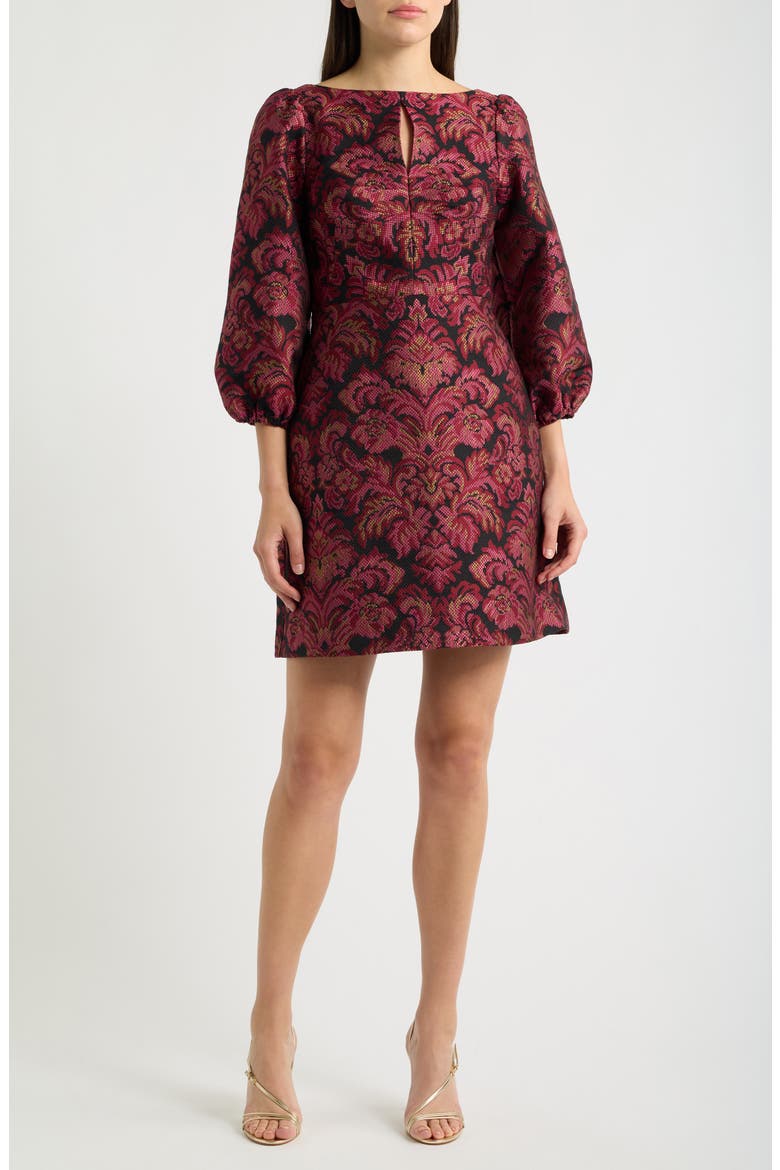 Balloon Sleeve Dress, Main, color, PINK MULTI