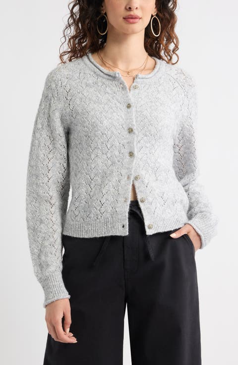 ◆DEINET◆ LAYER BUTTON CARDIGAN IN GREY KDBBC4S53110400F Alexia Buttoned Oversized Cardigan - Grey Marle | MESHKI US
