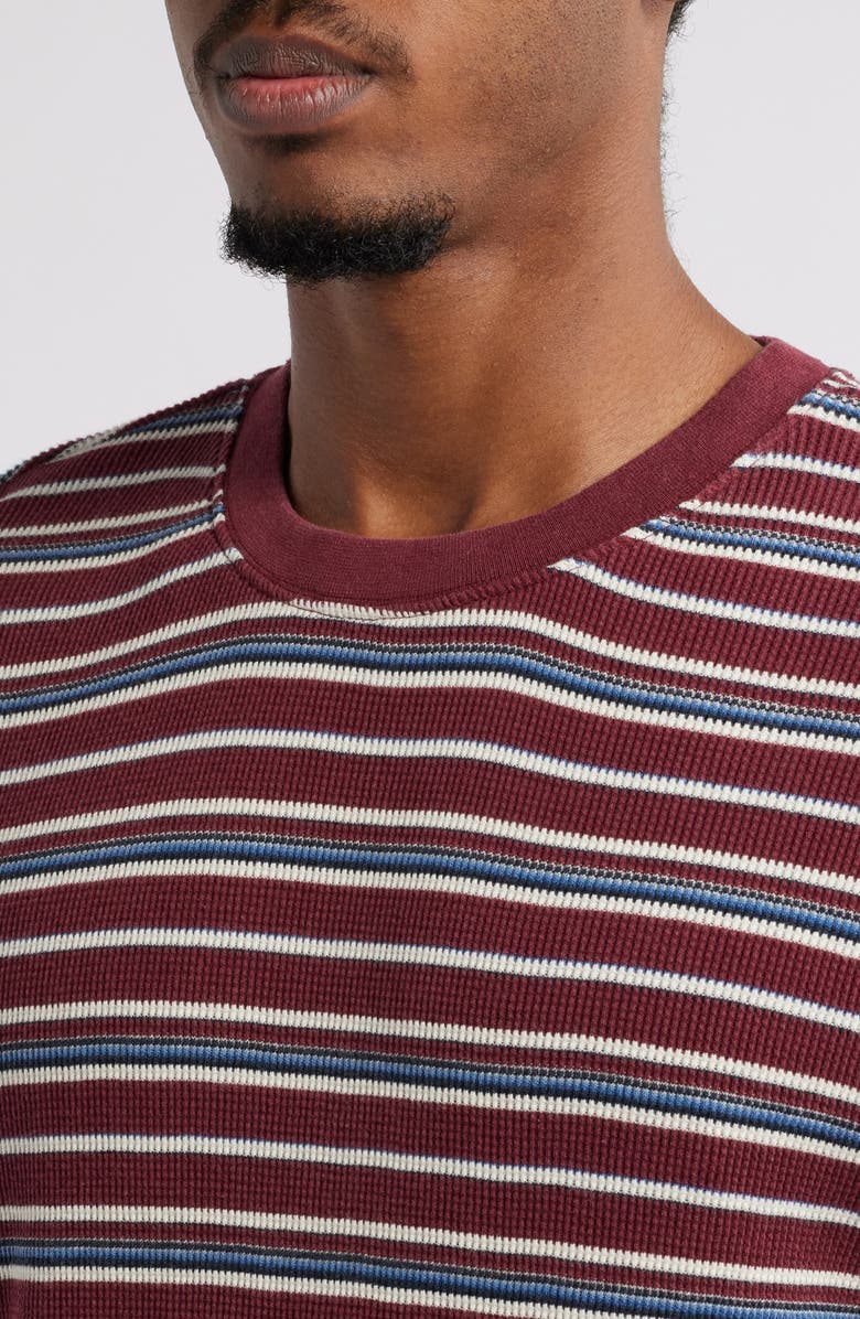 BDG Urban Outfitters Stripe Waffle T-Shirt, Alternate, color, Burgundy