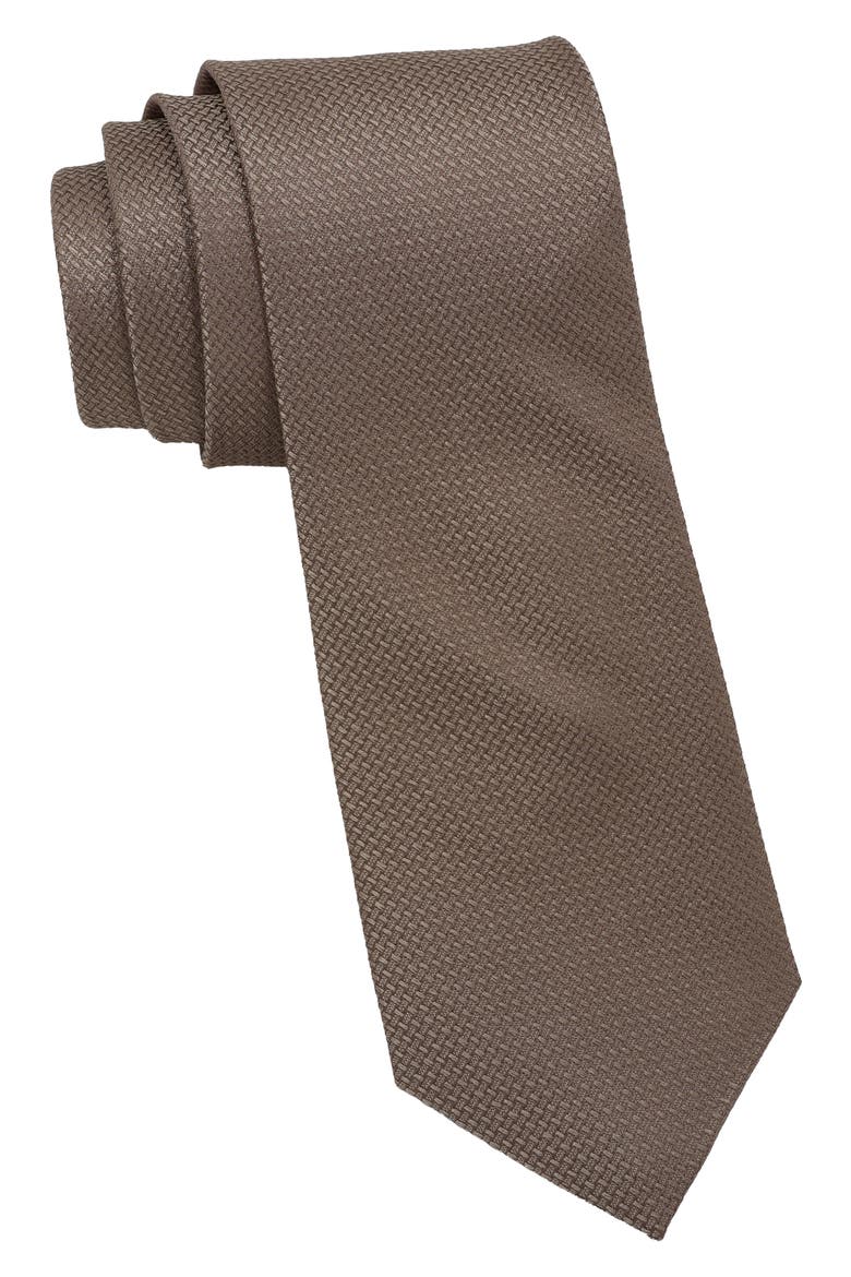 Textured Solid Tie, Main, color, TAUPE