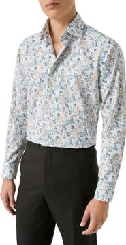 Eton Contemporary Fit Floral Twill Dress Shirt