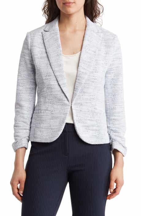 Amanda & Chelsea Scrunched 3/4 Sleeve Tweed Knit Blazer