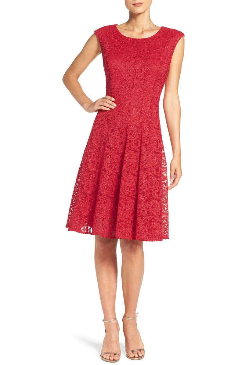 Chetta B Sparkle Lace Fit & Flare Dress | Nordstrom