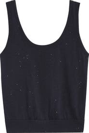 Eleventy Sequin Openwork Silk & Cotton Sweater Vest