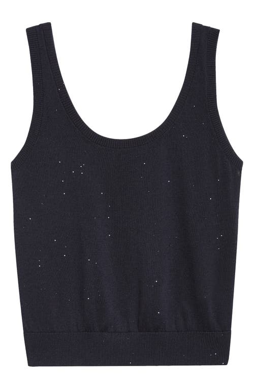 Eleventy Sequin Openwork Silk & Cotton Sweater Vest In Blue