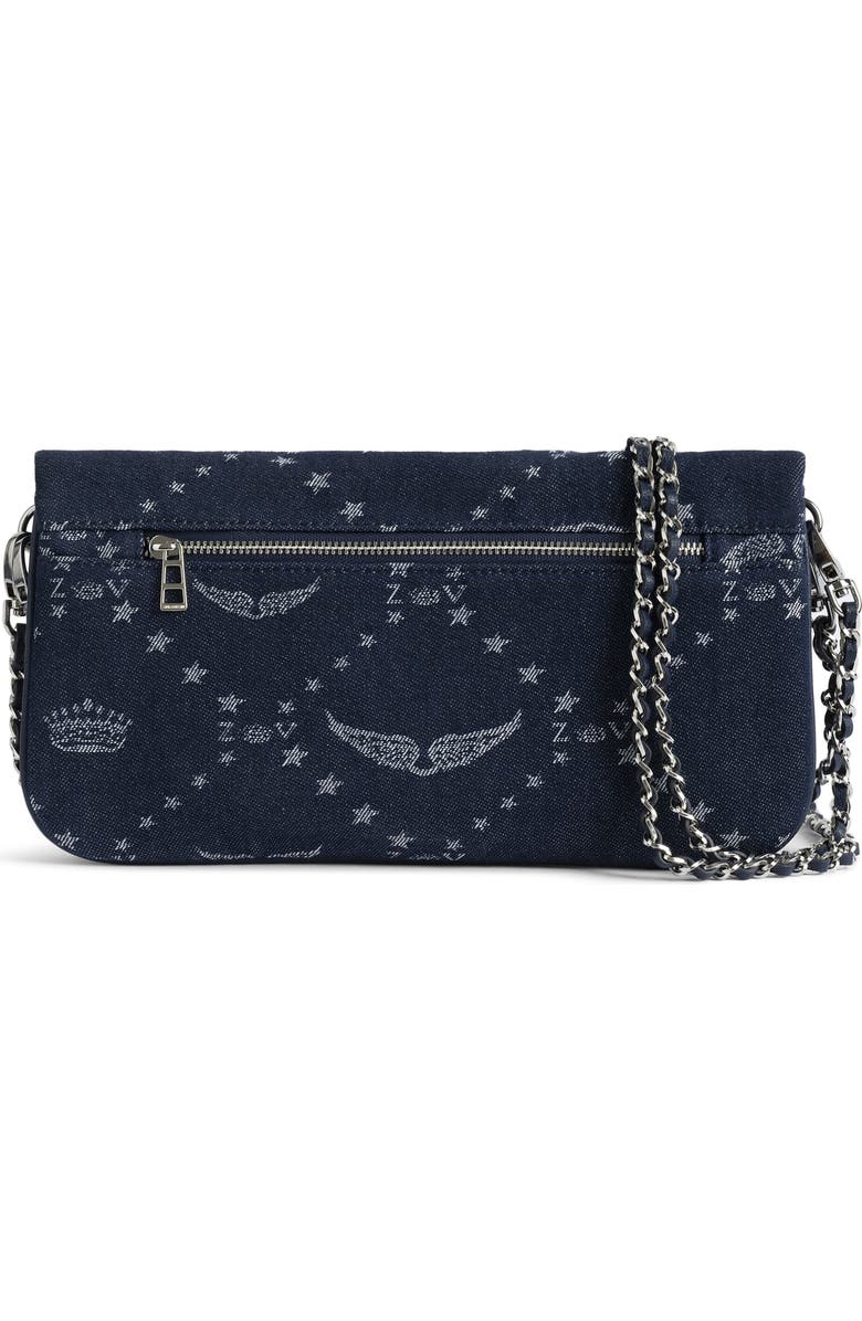 Zadig & Voltaire Rock Denim Monogram Crossbody Bag, Alternate, color, Silent