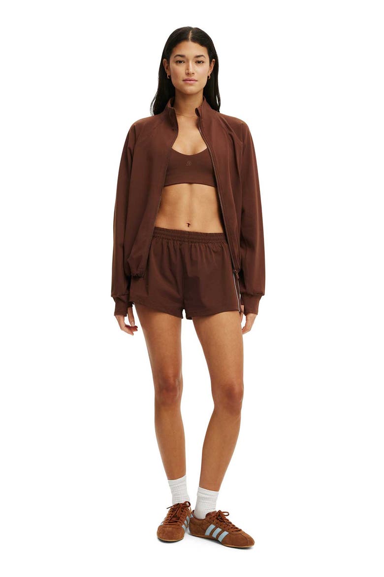 Women's Active Oversized Track Jacket, Alternate, color, Chestnut
